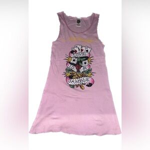 Pink Ed Hardy rhinestone tank top💗